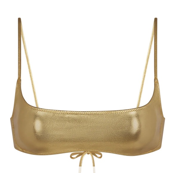 2. NWT Skims Metallic Swim V-Waist Short & Micro Scoop Bikini Top Two Piece Set - Picture 3 of 16